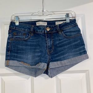 Bullhead Dark Wash Low Rise Denim Shorts